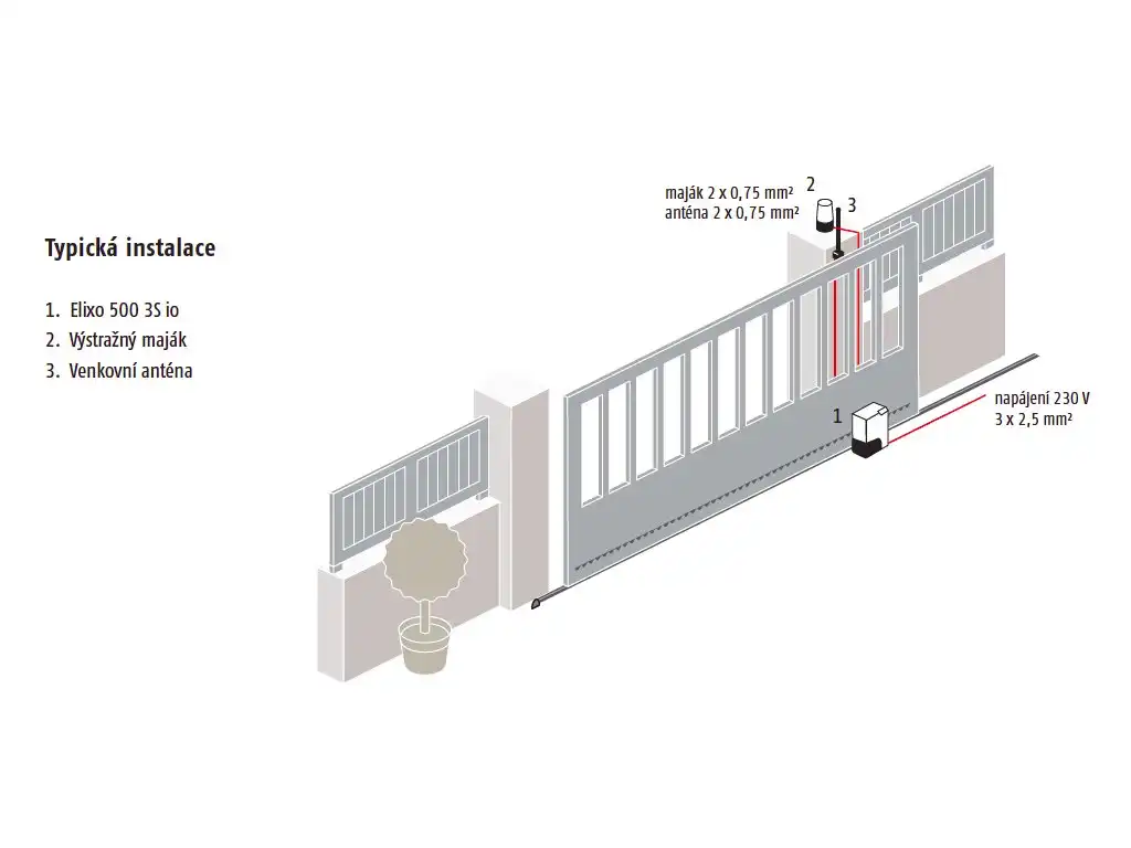 Pohon posuvné brány ELIXO 500 24V 3S io